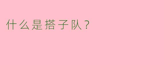 什么是搭子队？
