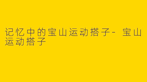 记忆中的宝山运动搭子