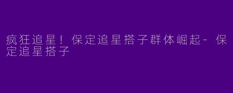 疯狂追星！保定追星搭子群体崛起