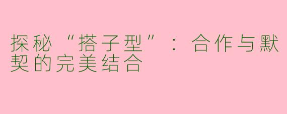 探秘“搭子型”：合作与默契的完美结合