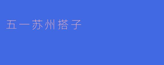 五一苏州搭子