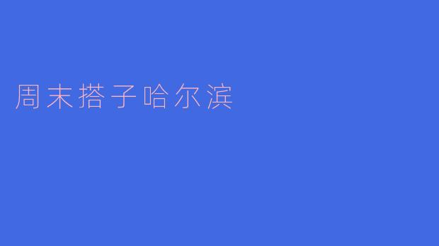 周末你要和搭子哈尔滨吗？
