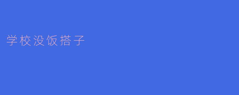 学校里没有饭搭子