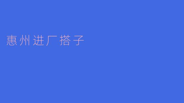 惠州进厂搭子,同事情谊深