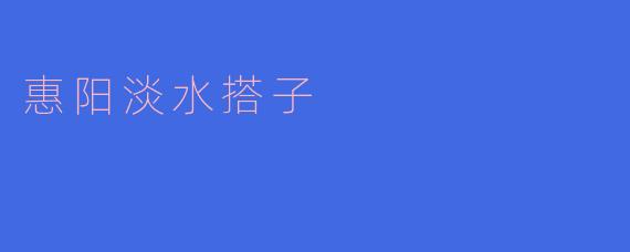 携手共进 惠阳淡水搭子