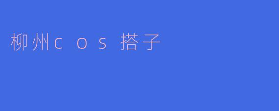 柳州cos搭子是什么意思?