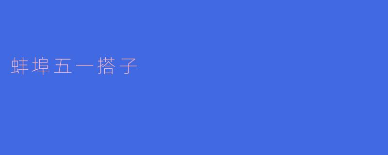 蚌埠五一搭子