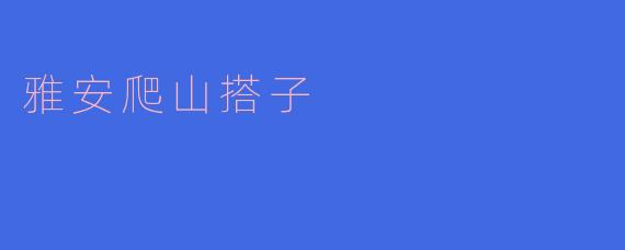 什么是雅安爬山搭子？