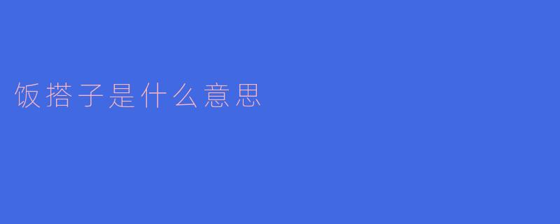 饭搭子是什么意思