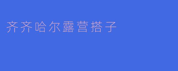 齐齐哈尔露营搭子
