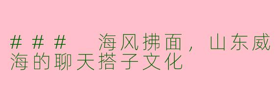 ### 海风拂面，山东威海的聊天搭子文化