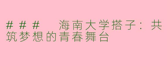 ### 海南大学搭子：共筑梦想的青春舞台