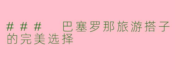 ### 巴塞罗那旅游搭子的完美选择