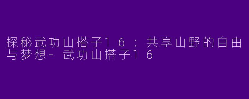探秘武功山搭子16：共享山野的自由与梦想-武功山搭子16