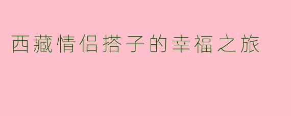 西藏情侣搭子的幸福之旅