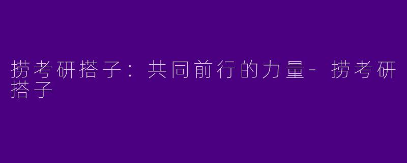 捞考研搭子：共同前行的力量