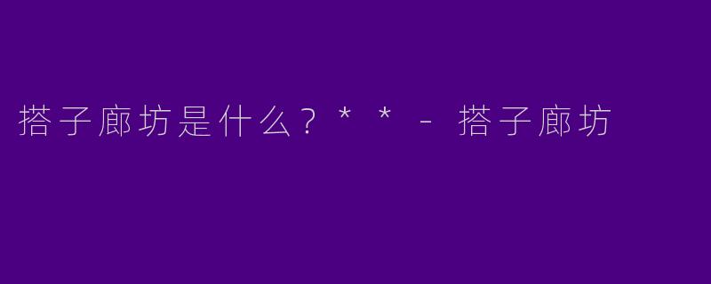 搭子廊坊是什么？**