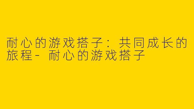 耐心的游戏搭子：共同成长的旅程-耐心的游戏搭子