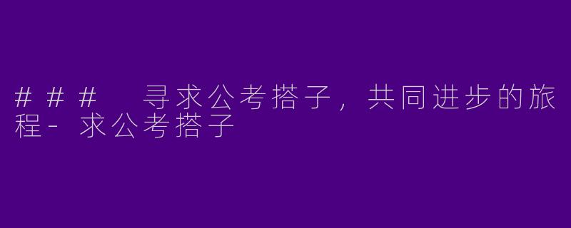 ### 寻求公考搭子，共同进步的旅程-求公考搭子