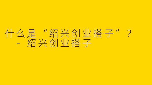什么是“绍兴创业搭子”？  