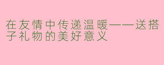 在友情中传递温暖——送搭子礼物的美好意义