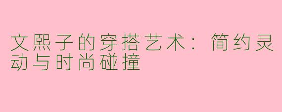 文熙子的穿搭艺术：简约灵动与时尚碰撞