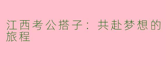 江西考公搭子：共赴梦想的旅程
