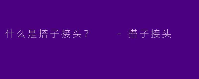 什么是搭子接头？  