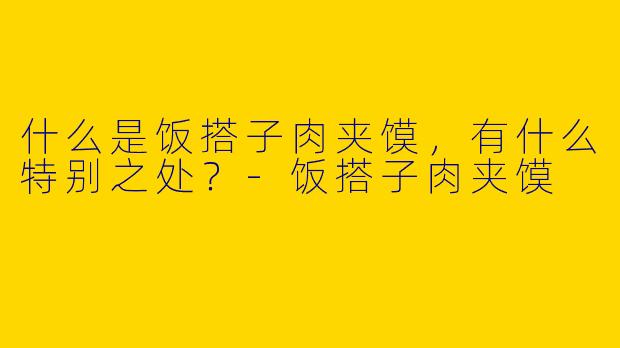 什么是饭搭子肉夹馍，有什么特别之处？
