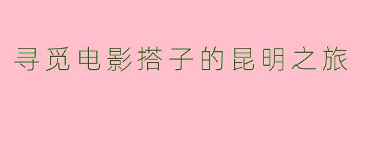寻觅电影搭子的昆明之旅