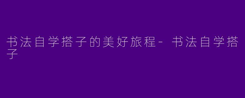 书法自学搭子的美好旅程-书法自学搭子