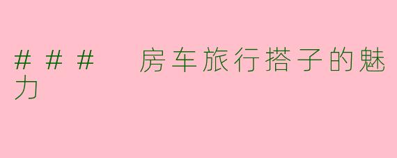 ### 房车旅行搭子的魅力