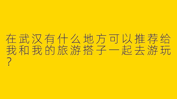 在武汉有什么地方可以推荐给我和我的旅游搭子一起去游玩？