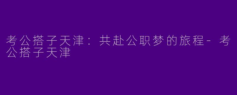 考公搭子天津：共赴公职梦的旅程-考公搭子天津