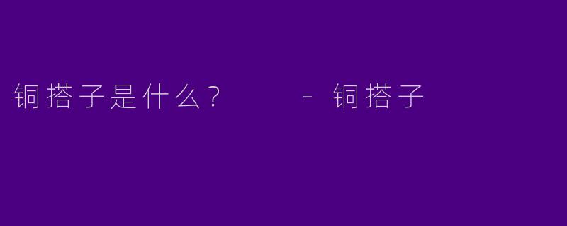 铜搭子是什么？  
