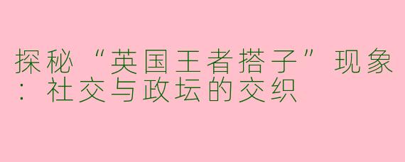 探秘“英国王者搭子”现象:社交与政坛的交织
