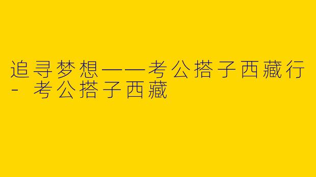 追寻梦想——考公搭子西藏行-考公搭子西藏