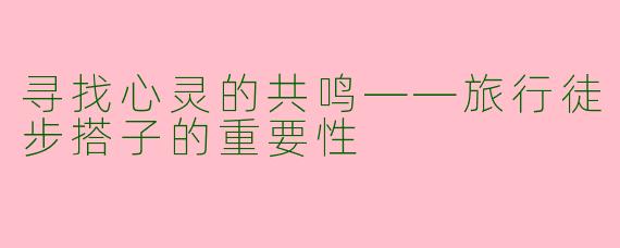 寻找心灵的共鸣——旅行徒步搭子的重要性