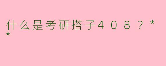 什么是考研搭子408？**