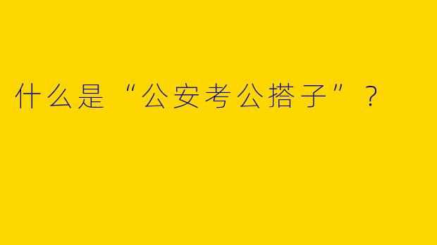 什么是“公安考公搭子”?