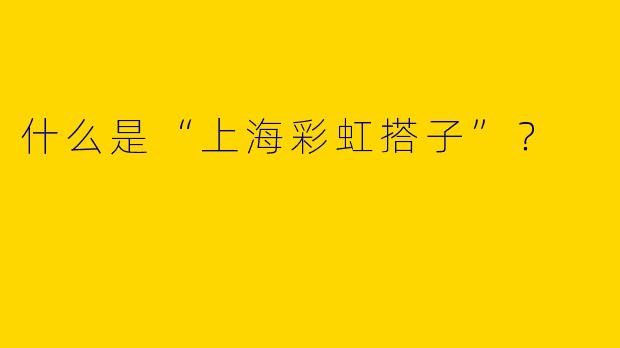 什么是“上海彩虹搭子”?