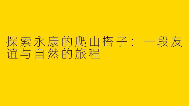 探索永康的爬山搭子：一段友谊与自然的旅程