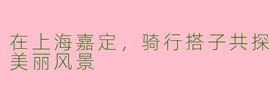 在上海嘉定,骑行搭子共探美丽风景
