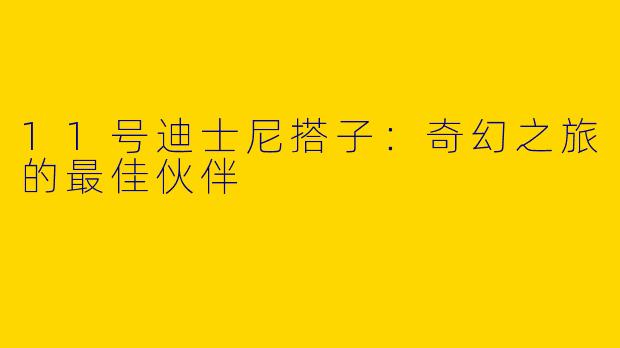 11号迪士尼搭子：奇幻之旅的最佳伙伴