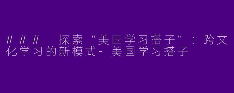 ### 探索“美国学习搭子”：跨文化学习的新模式