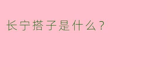 长宁搭子是什么？