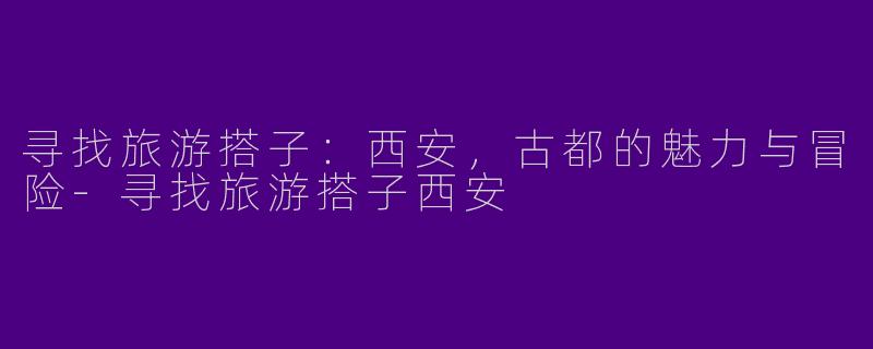 寻找旅游搭子：西安，古都的魅力与冒险-寻找旅游搭子西安