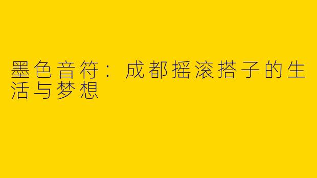 墨色音符：成都摇滚搭子的生活与梦想