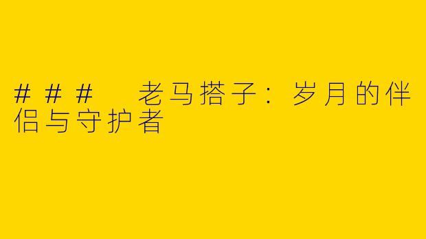 ### 老马搭子：岁月的伴侣与守护者