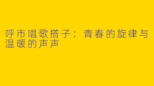 呼市唱歌搭子：青春的旋律与温暖的声声